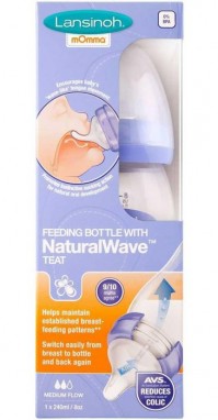 Lansinoh Feeding Bottle with NaturalWave Teat Medi …
