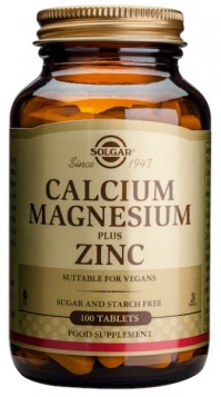 SOLGAR CALCIUM MAGNESIUM PLUS ZINC 100TAB
