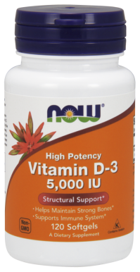 Now Foods Vitamin D-3 5000IU 120 Softgels