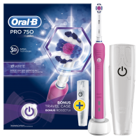 ORAL-B Pro 750 Pink 3D White + Travel Case