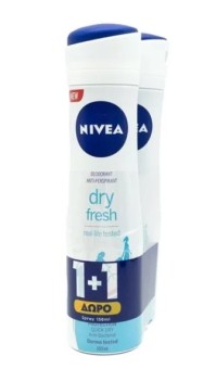 NIVEA Dry Fresh Spray 150ml 1+1 Δώρο