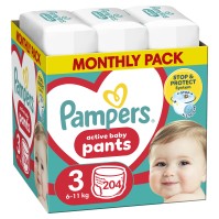 Pampers Pants Νο3 (6-11 kg) 204 Πάνες Βρακάκι
