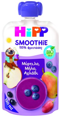Hipp Organic Smoothie Μύρτιλο, Μήλο & Αχλάδι 120ml