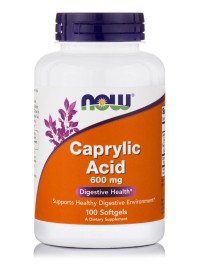 Now Foods Caprylic Acid 600mg 100 Softgels.