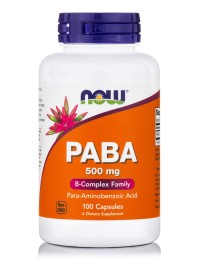 Now Foods PABA 500mg (Para-Aminobenzoic Acid) 100C …