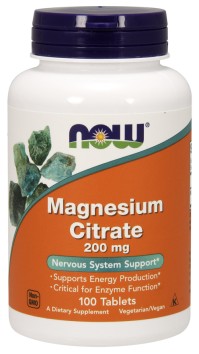 Now Foods Magnesium Citrate 200mg, 100 Ταμπλέτες