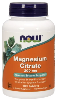 Now Foods Magnesium Citrate 200mg, 100 Ταμπλέτες