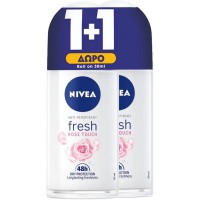 Nivea Fresh Rose Touch 48h Deo Roll-on 50ml 1+1 Δώ …