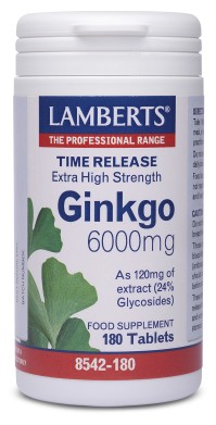 LAMBERTS GINKGO BILOBA EXTRACT 6000MG 180TABS