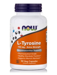 Now Foods L-Tyrosine 750mg - Extra Strenth 90 Vege …