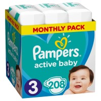 Pampers Active Baby No.3 (6-10Kg) 208τμχ