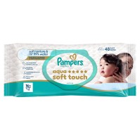 Pampers Aqua Soft Touch Μωρομάντηλα 99% Water 48τμ &hellip;
