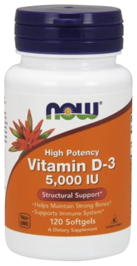 Now Foods Vitamin D-3 5000IU 120 Softgels
