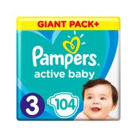 Pampers Active Baby Giant Pack No.3 (6-10kg) 104τμ …