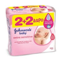 JOHNSON’S BABY WIPES EXTRA SENSITIVE 2+2 ΔΩΡΟ 224τ …