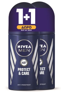 NIVEA Rollon Ανδρικό Protect & Care 48h 50ml 1+1 Δ …