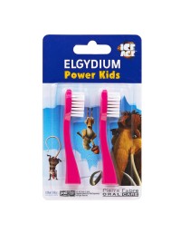 Elgydium Power Kids Ice Age Ροζ Ανταλλακτικά 2τμχ