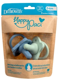 Dr.Brown's Πιπίλα Σιλικόνης Happy-Paci Μπλε/Πράσιν …