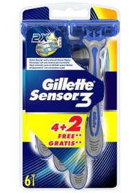 Gillette Sensor 3 Ξυραφάκια μιας χρήσης 6τμχ (4+2 …