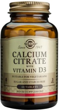 SOLGAR CALCIUM CITRATE 250MG WITH D 60TAB