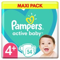 Pampers Active Baby Maxi Pack No.4+ (10-15 kg) 54 …