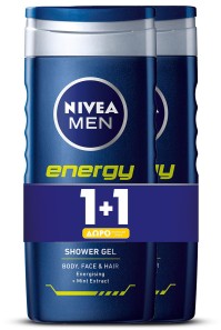 NIVEA Shower Energy for Men 500ml 1+1 ΔΩΡΟ