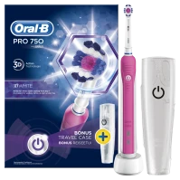 ORAL-B Pro 750 Pink 3D White + Travel Case