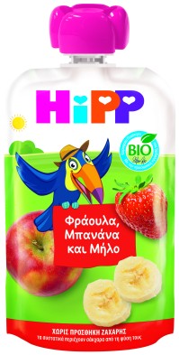 Hipp Hippis Φράουλα, Μπανάνα & Μήλο 100gr