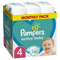 Pampers Active Baby No.4 (9-14Kg) 180 Πάνες