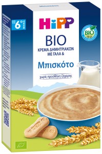 Hipp Bio Βρεφική Κρέμα Δημητριακών με Γάλα και Μπι …