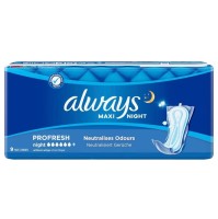 Always Maxi Night Profresh Σερβιέτες 9pads